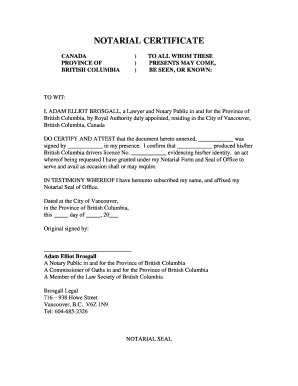 Canadian Notary Block  Form