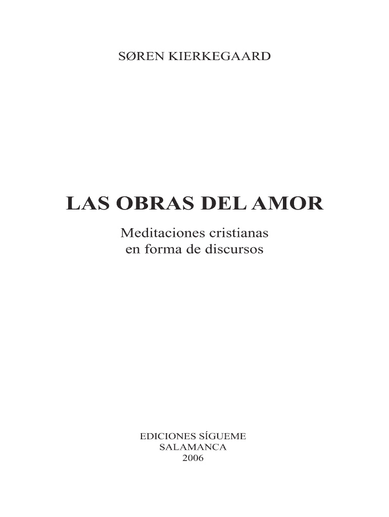 Soren Kierkegaard Las Obras Del Amor PDF  Form
