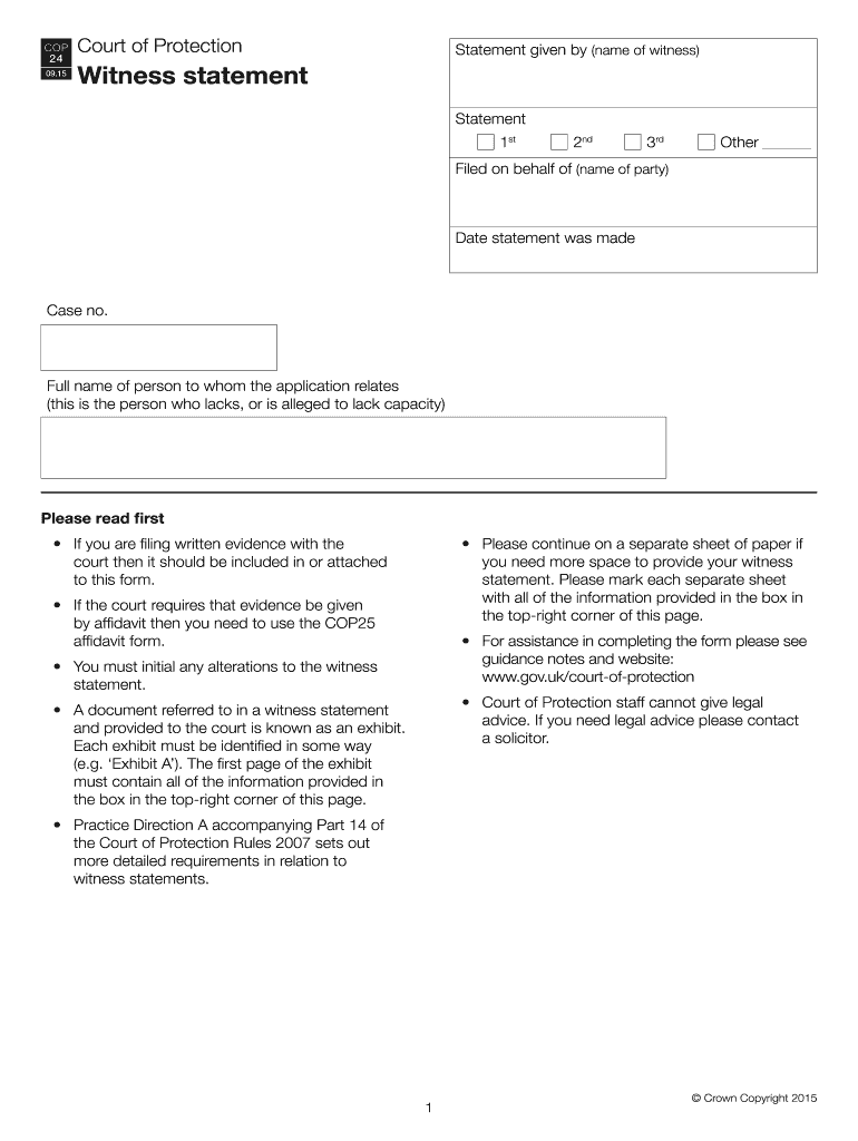 Example of Completed Cop24 Form