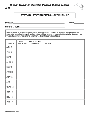 G New Board Forms Board Form WPD Eyewash Station Refill Wpd