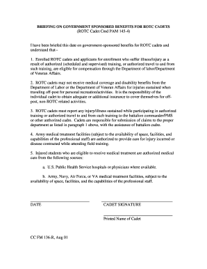 CC Form 136R Army ROTC