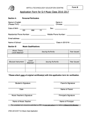 Application Form&#039;s for Musicon