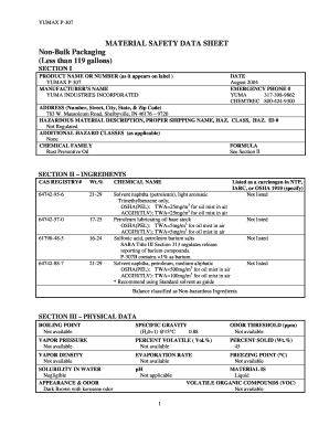 Yumax P 307 Safety Data Sheet  Form