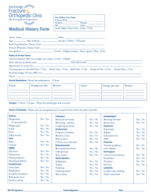  for Office Use Only Patient ID # Height Weight BP Pulse Send Todays Chart Note 2015