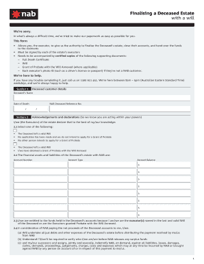 Nab Deceased Estates  Form