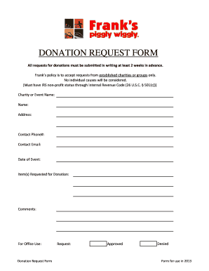 Piggly Wiggly Donation Request  Form