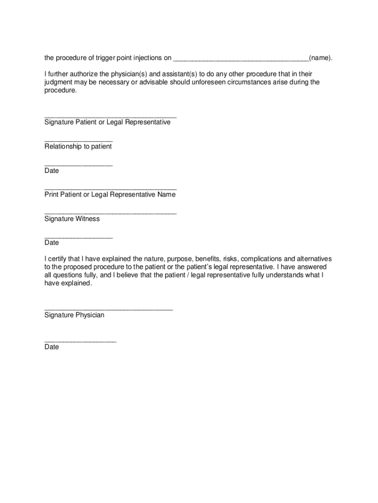 Injection Consent Form Template