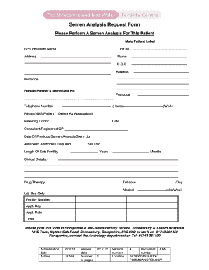 Semen Analysis Form