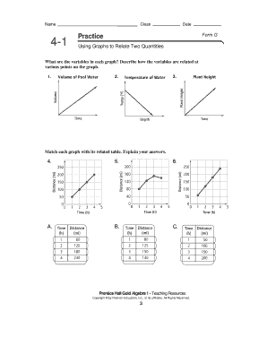 Using Graphs to Relate Two Quantities  Form