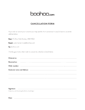 Boohoo Returns  Form