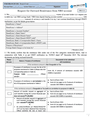 Sbi Outward Remittance Form