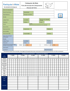 Catequese Da Maia ParquiadaMaia Ficha De Inscrio De Paroquiadamaia  Form