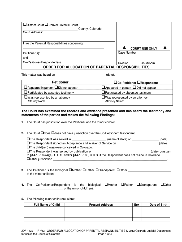 Jdf 1422  Form