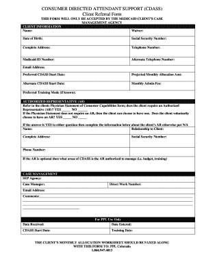 CDASS Client Referral Form PCG Public Partnerships