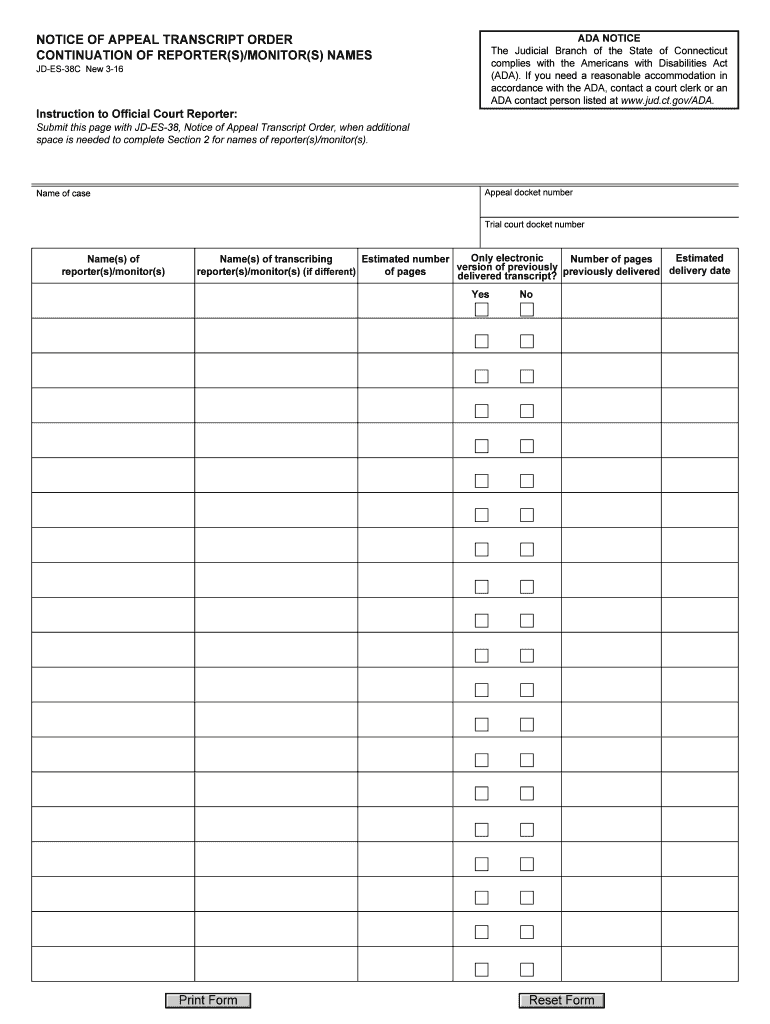 Ct Transcript Monitor  Form