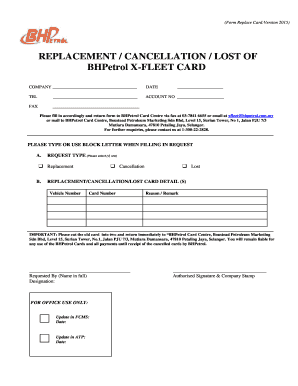 Bhp Ecard Replacement  Form