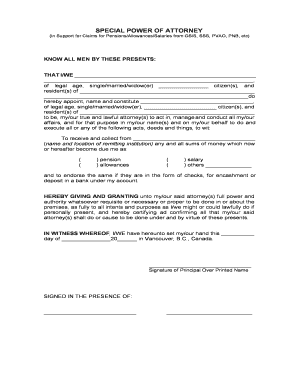 Special Power of Attorney Sample Dfa  Form