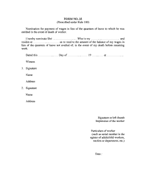 Form No 35 Prescribed under Rule 100