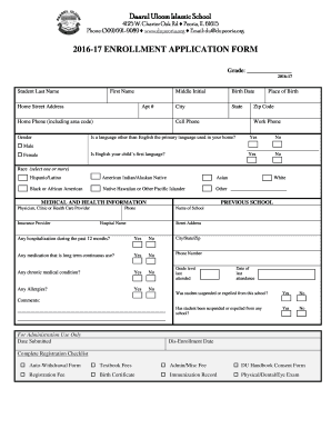 Enrollment Application Form