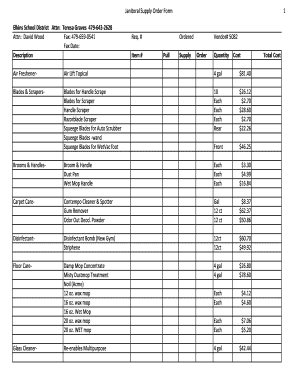 Janitorial Supply Order Form S3 Amazonaws Com