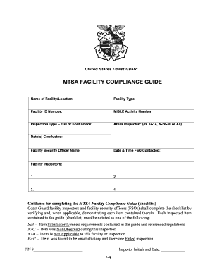Mtsa Facility Compliance Guide  Form