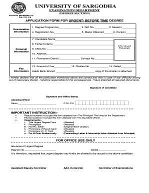 Uos Normal Degree Fee  Form