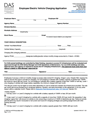  EMPLOYEE ELECTRIC VEHICLE CHARGING APPLICATION Print Oregon 2017