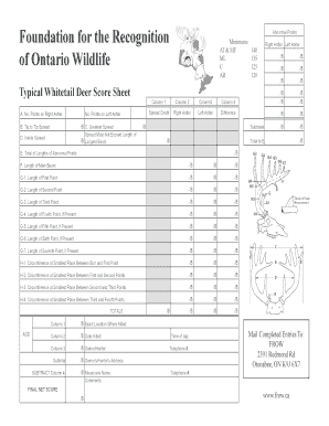 Whitetail Score Sheet  Form
