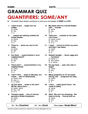 Tecnología Aptitud dramático Quantifiers All Things Grammar Form - Fill Out and Sign Printable PDF  Template | signNow