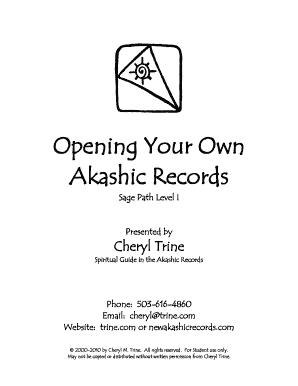 Akashic Records Attunement  Form