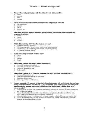 Module 7 OBGYN Emergencies Montgomery County Montgomerycountymd  Form