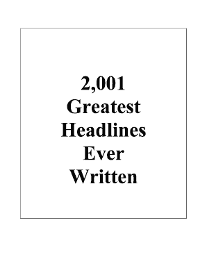 Greatest Headlines Ever Written PDF  Form