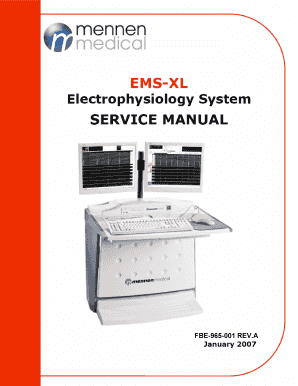 EMS XL Service Manual Mennen Medical  Form