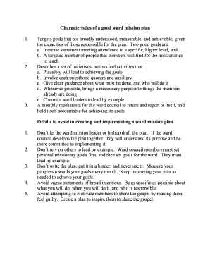 Ward Mission Plan PDF  Form