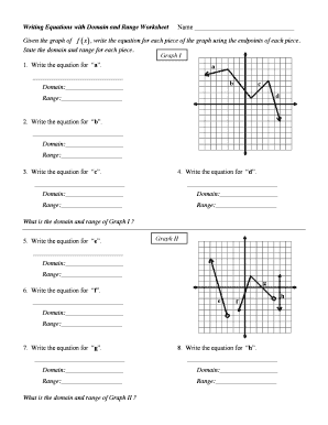 Domain and Range Worksheet  Form