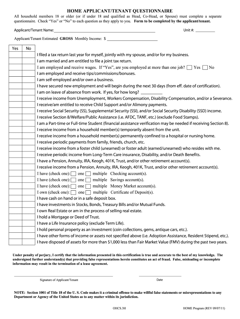  OHCS 3  Applicant Tenant Questionnaire 03 10 10  Oregon Gov  Oregon 2011-2024