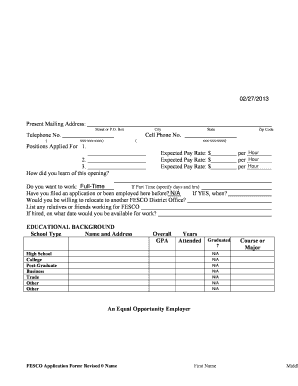 Fesco Online Application Tracking  Form