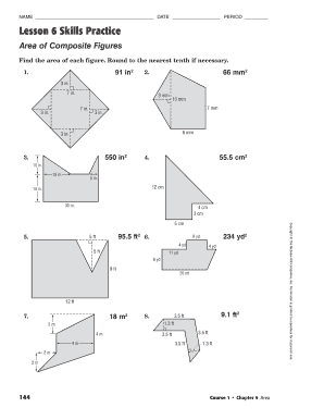 Lesson 6 Skills Practice Area of Composite Figures  Form