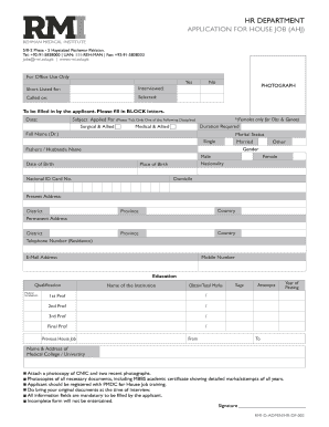 Rmi Job Application Form
