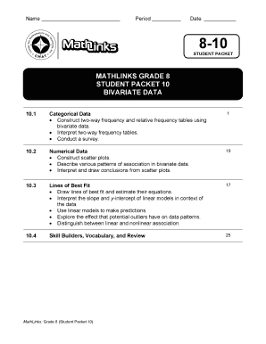 Mathlinks 8 Answer Key  Form