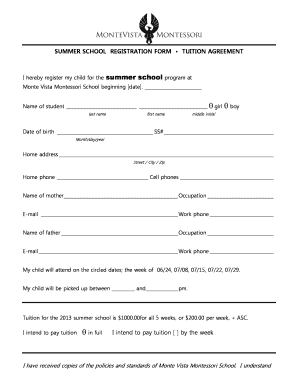 Tuition Registration Form