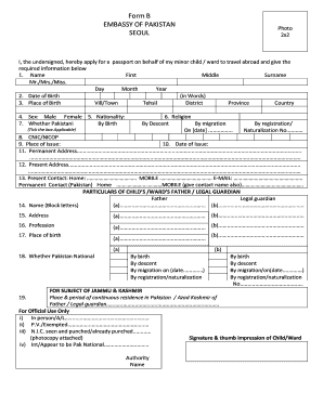 Pakistan Embassy Seoul  Form