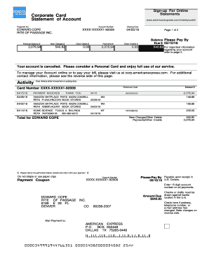 Unlock American Express Statement PDF  Form