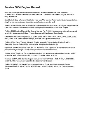 Motor 3054c Perkins PDF  Form