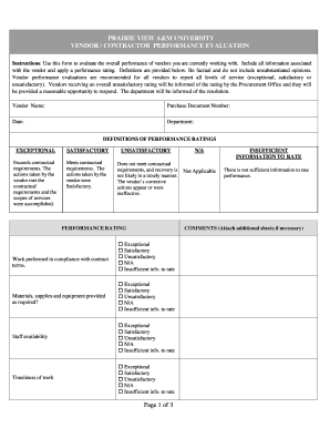 Supplier Performance Report Template