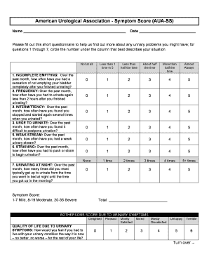 Aua Symptoms Score  Form