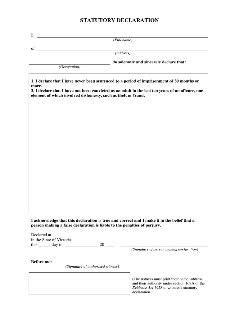 Stat Dec Form