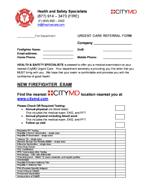 Citymd Doctors Note  Form
