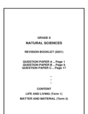 Grade 8 Natural Science Exam Papers and Memos  Form