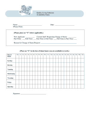 Availability Form PDF